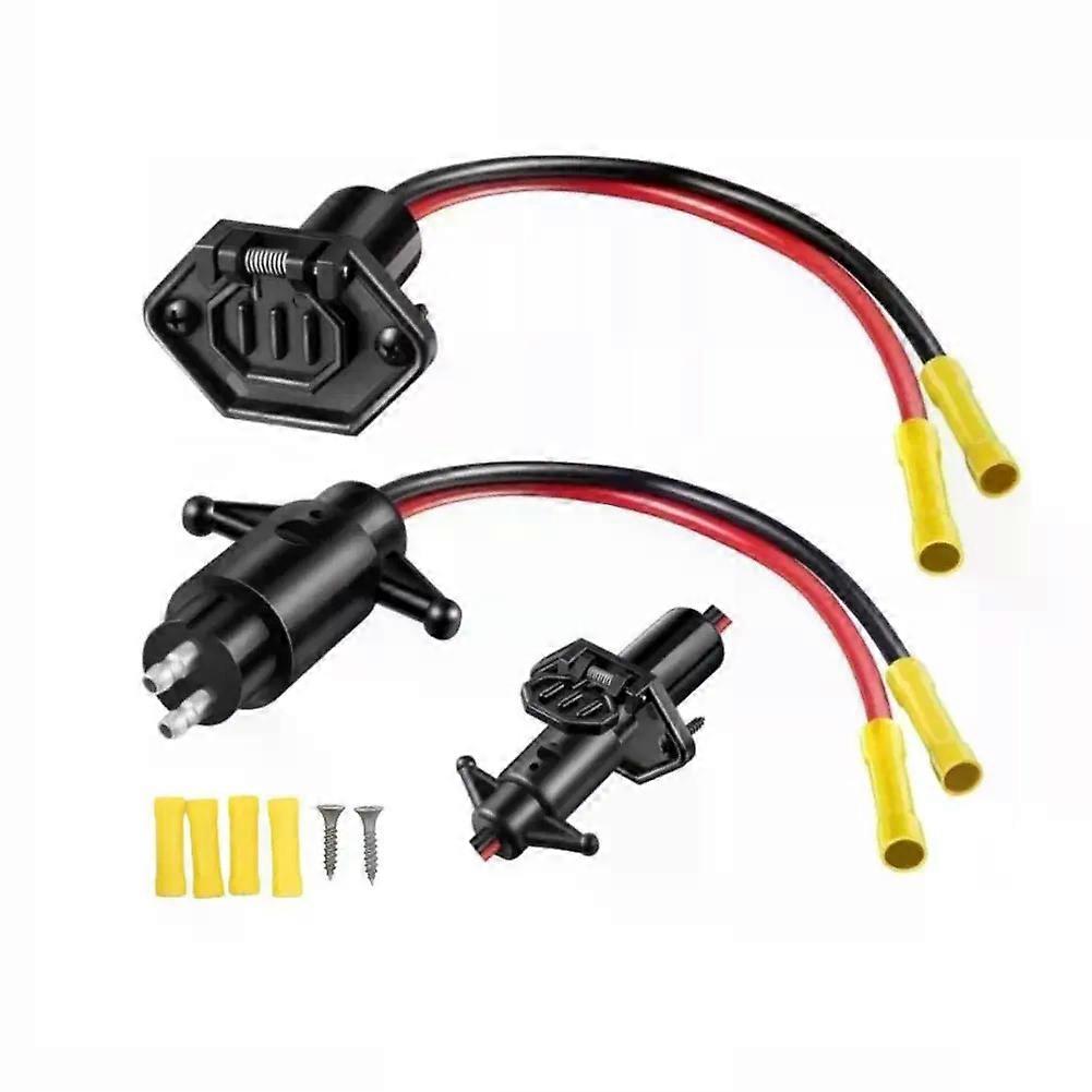 Trolling Motor Plug 12V 8 Gauge 2-Wire Waterproof Trolling Motor Connector Quick Connect Trolling Motor Socket for Marine Boats