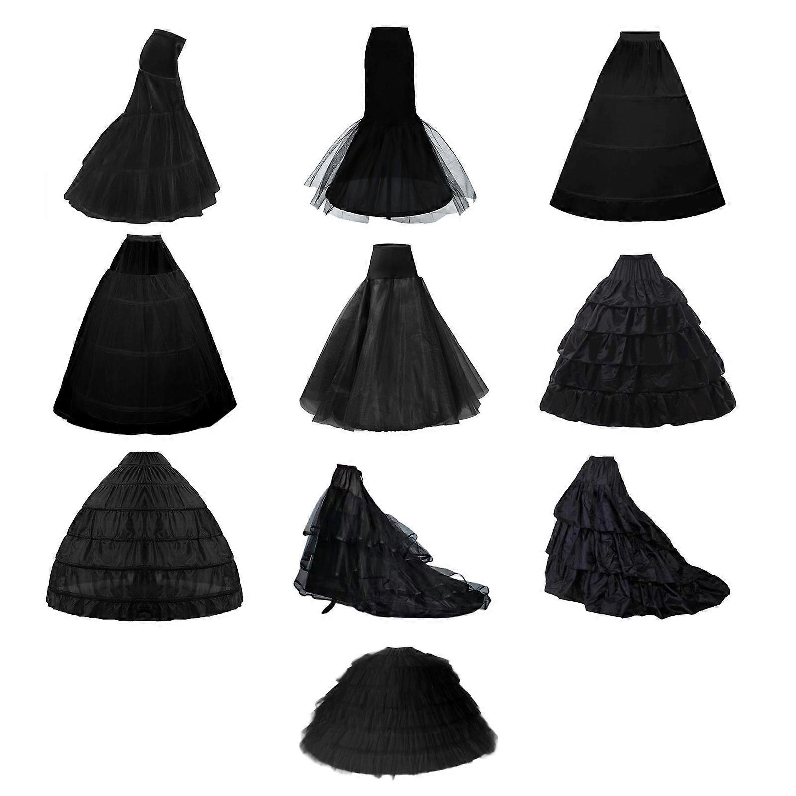 Floor-length Petticoat Crinoline with Multi Layers Women Underskirt Slip Performance Petticoat with Hoops 9