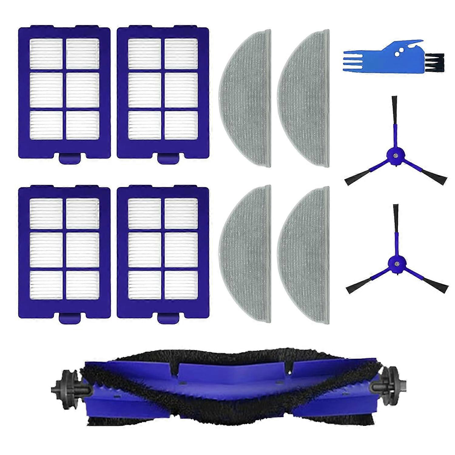 12-Pack Compatible Replacement Parts For Eufy RoboVac X8/X8 Hybrid - Main Brush, Side Brushes, Filters, Mop Pads