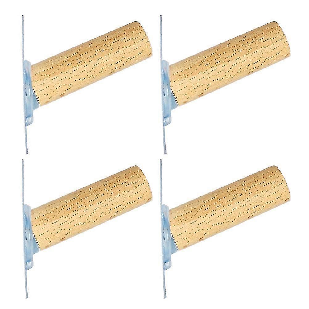 4 Decorative Wooden Wall Hooks - Stylish Coat & Towel Hooks for Home Organization - Compact & Versatile Design