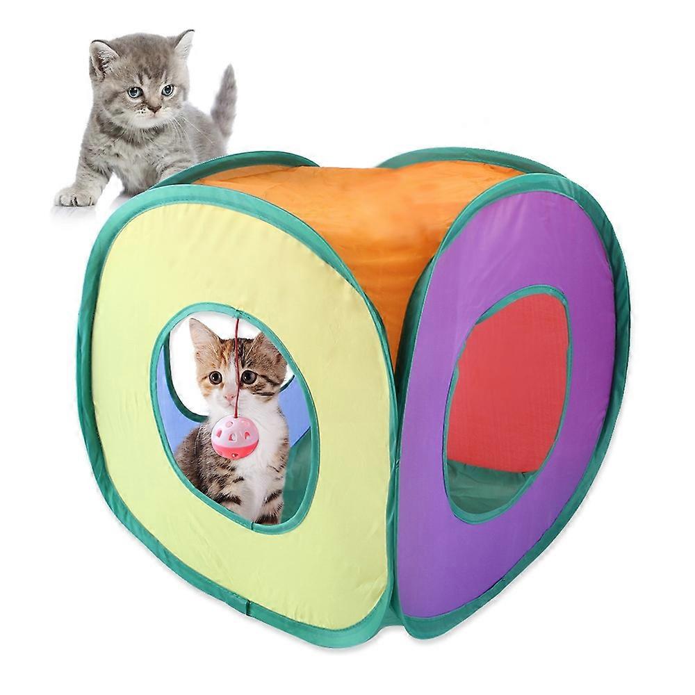 B18210 Square Cat Tunnel Can Storage Folding Cat Channel