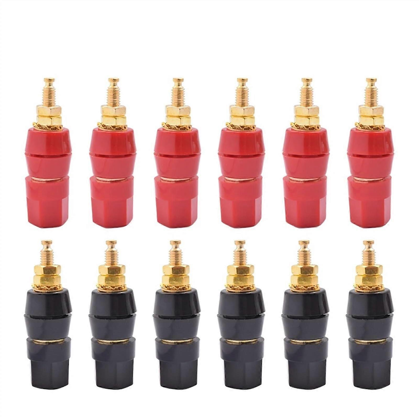 10pcs/lot 4mm Banana Plug Adapt Socket Red Black Test Connector Power Supply Binding Post Terminal Audio Amplifier Speaker Cable (Color : 10 Red)