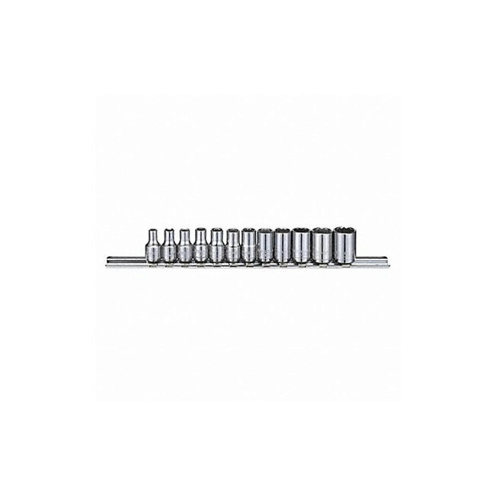 Socket Set, Chrome Finish, 12-Point Design, Durable Steel Tools, Standard and Metric Sizes
