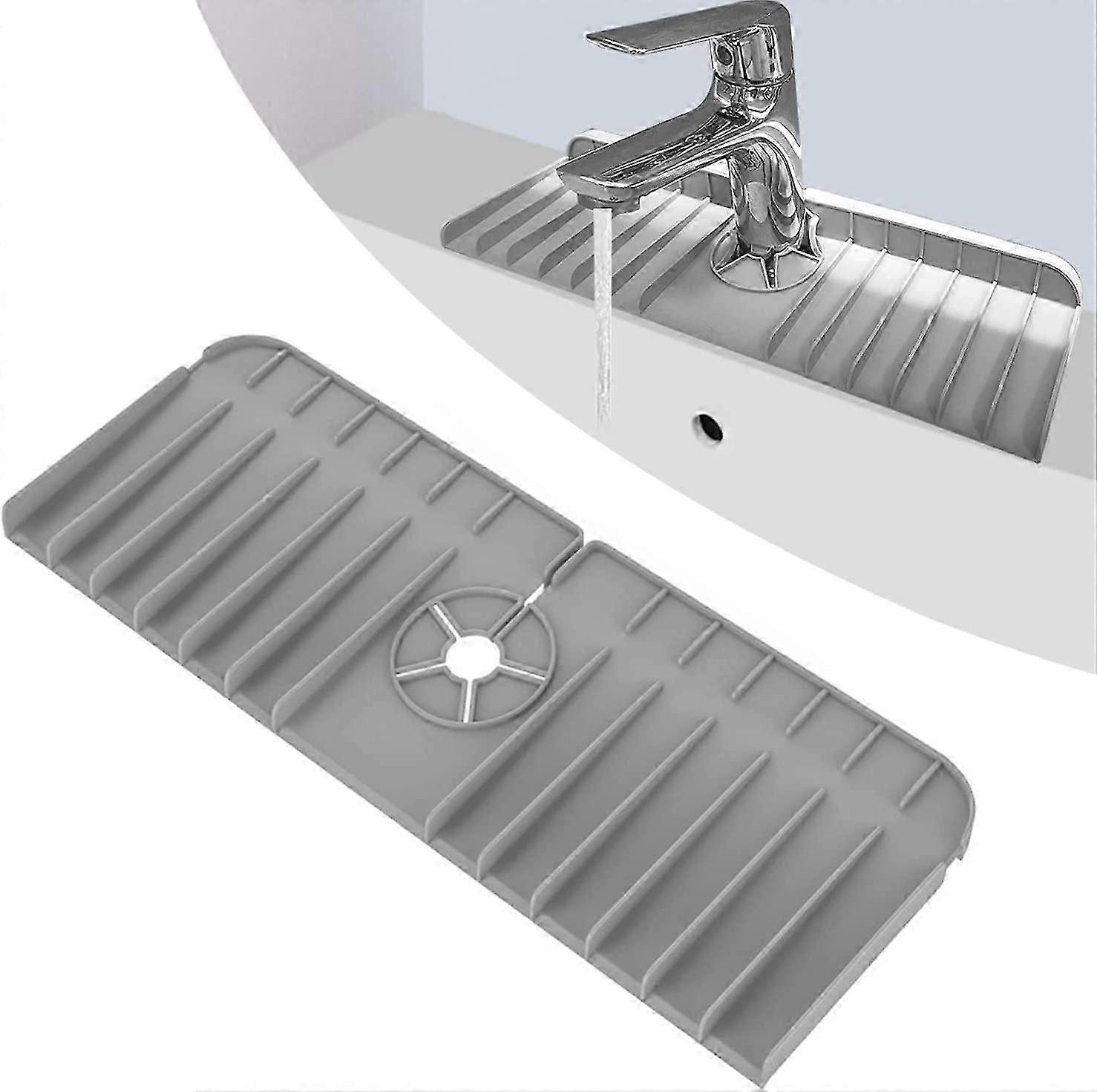 Foldable Sink Splash Guard with Silicone Drain Mat for Kitchen Faucet