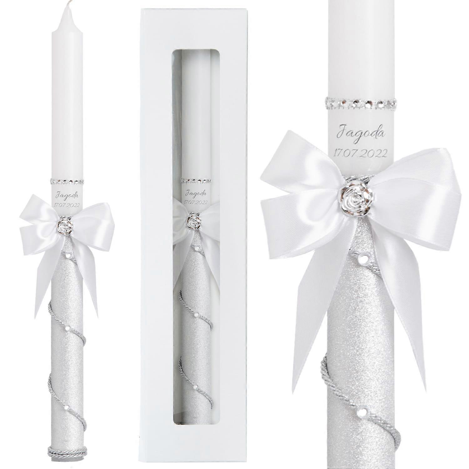 Baptism Candle With Glamour Design Personalization