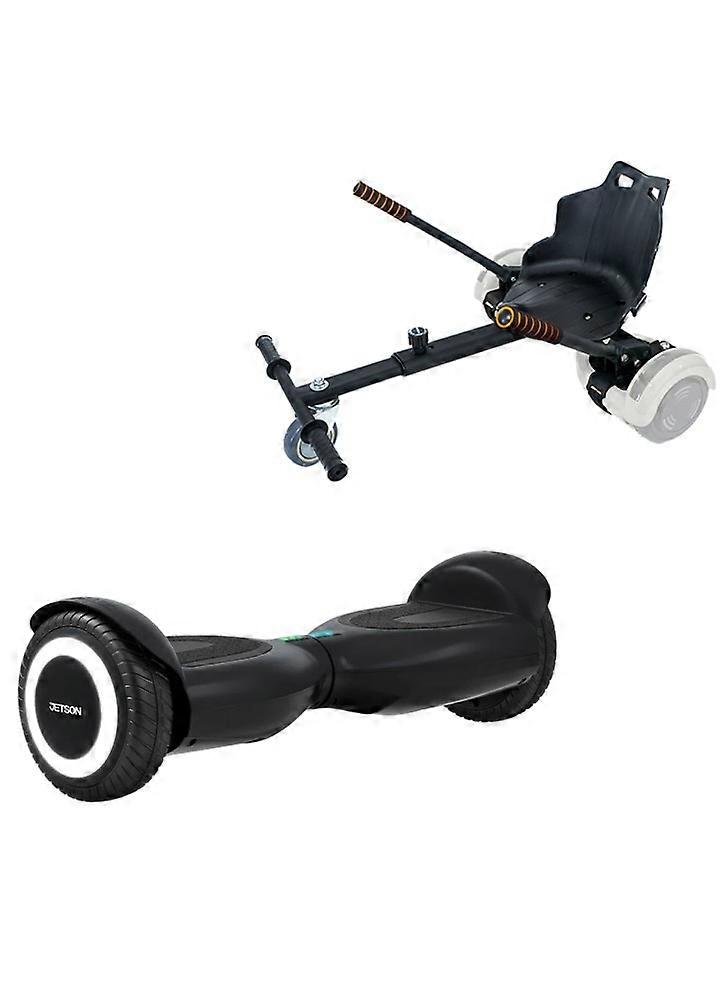 Hoverboard de 6,5 polegadas com Hoverkart padrão, Jetson Prism Black, faixa padrão e assento ergonômico preto, Smart Balance