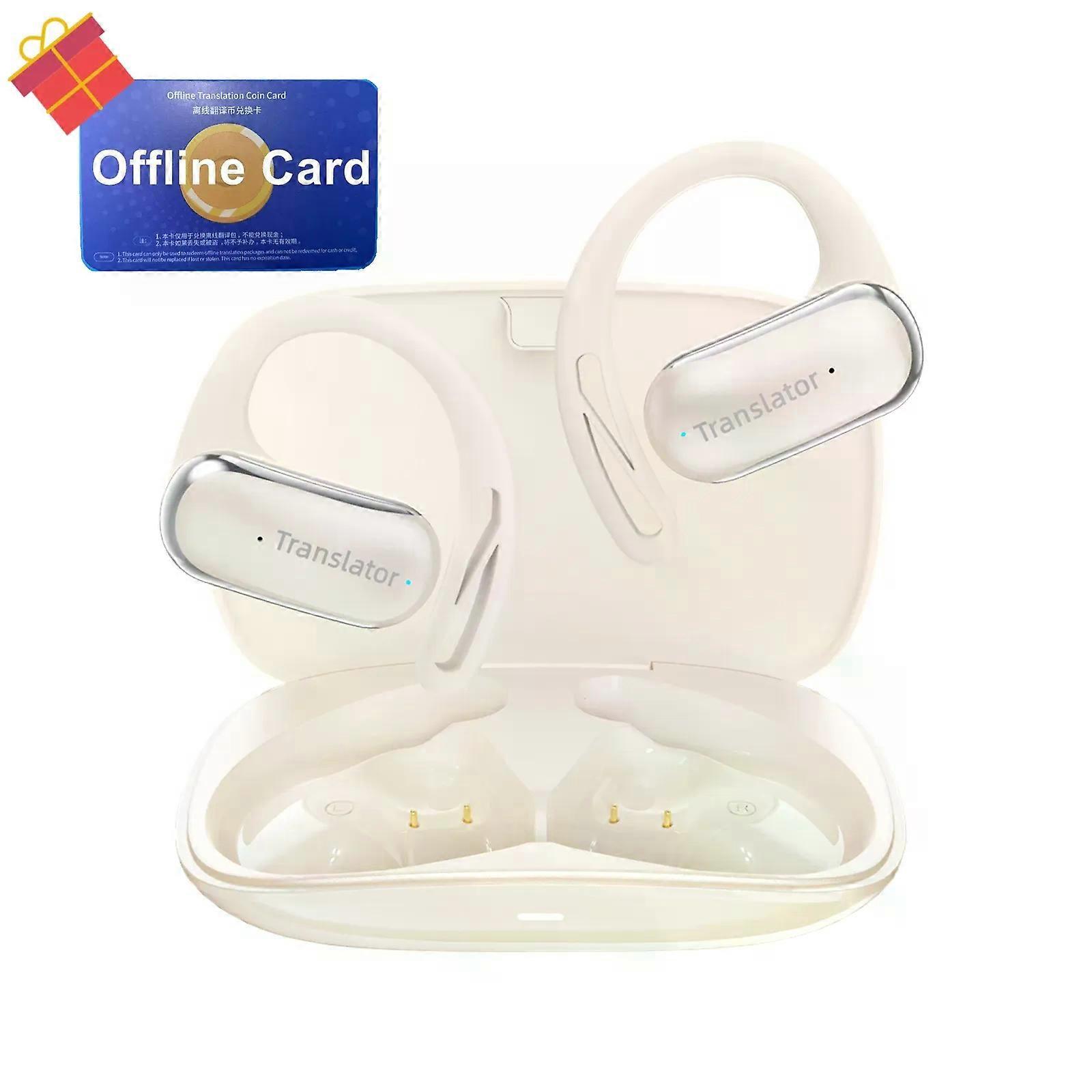 con F56 Real-Time Open-Ear Translator Earbuds:144 Languages,0.5s Response,Two-Way Translation,Perfect for Travel & Business