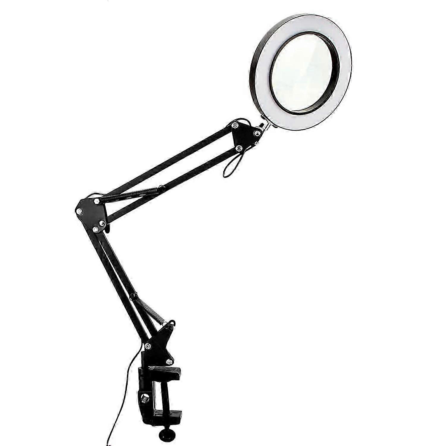 10X Magnifying Glass with Light and Clamp 3 Color Modes 10 Brightness Adjustable Magnifying Desk La