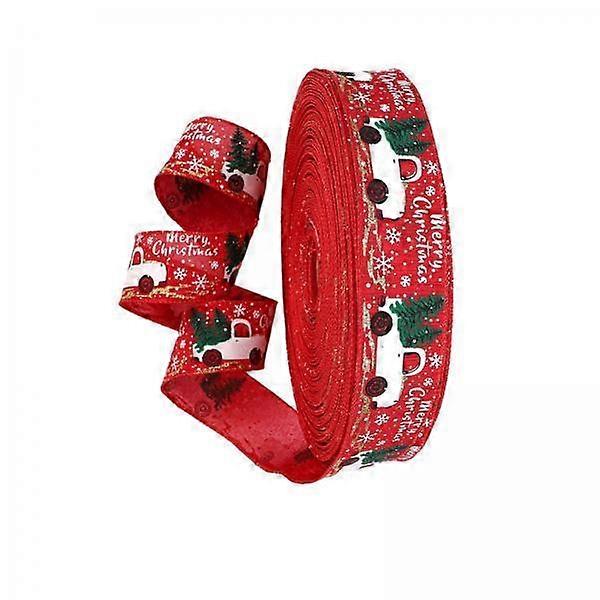 2xHoliday Wired Edge Ribbons for Gift Wrapping