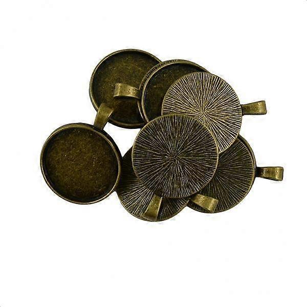 2x 10pcs Round White Pendant Tray Base Cabochon