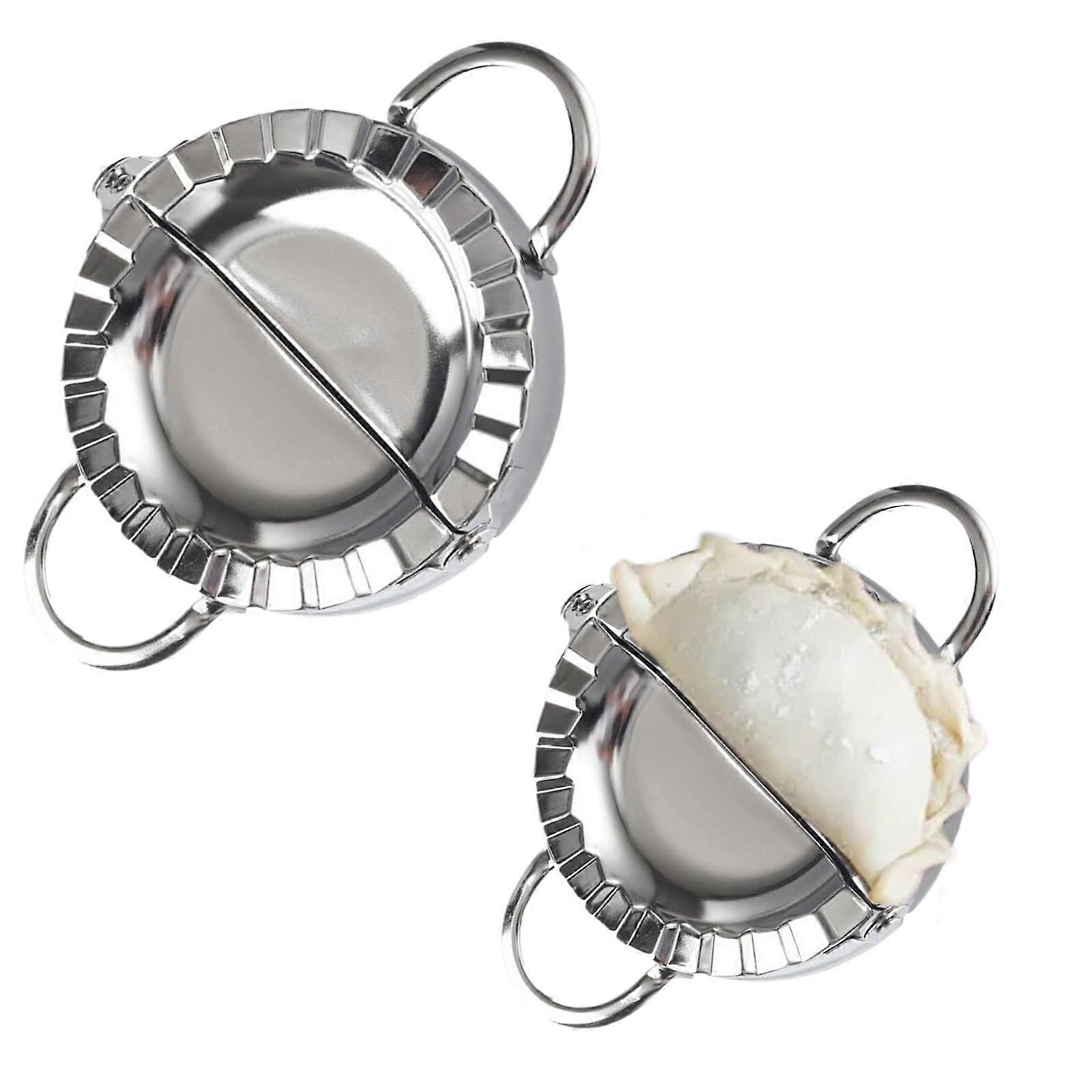 Stainless Steel Dumpling Maker Set of 2, Ravioli Maker for Pasta and Dumplings, Small 7.5 cm and Large 9.5 cm