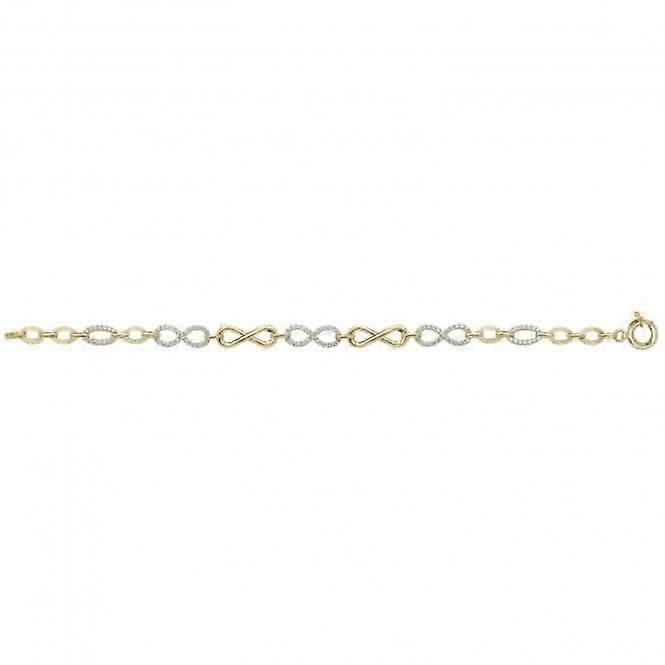9ct Yellow Gold Zirconia Infinity Bracelet BR597