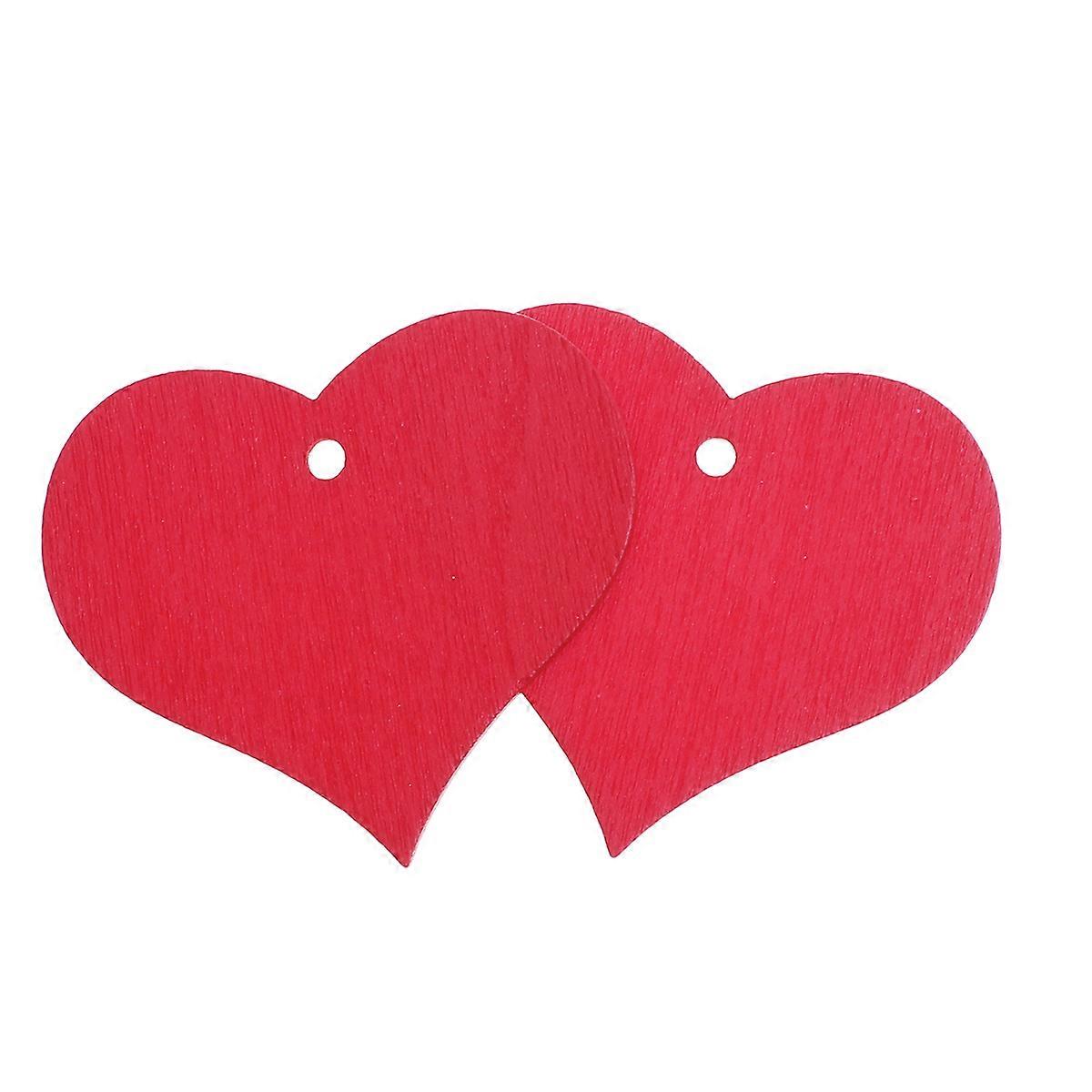 Wooden Heart Shapes Equipped with Holes, Useful for Photo Props and Crafts