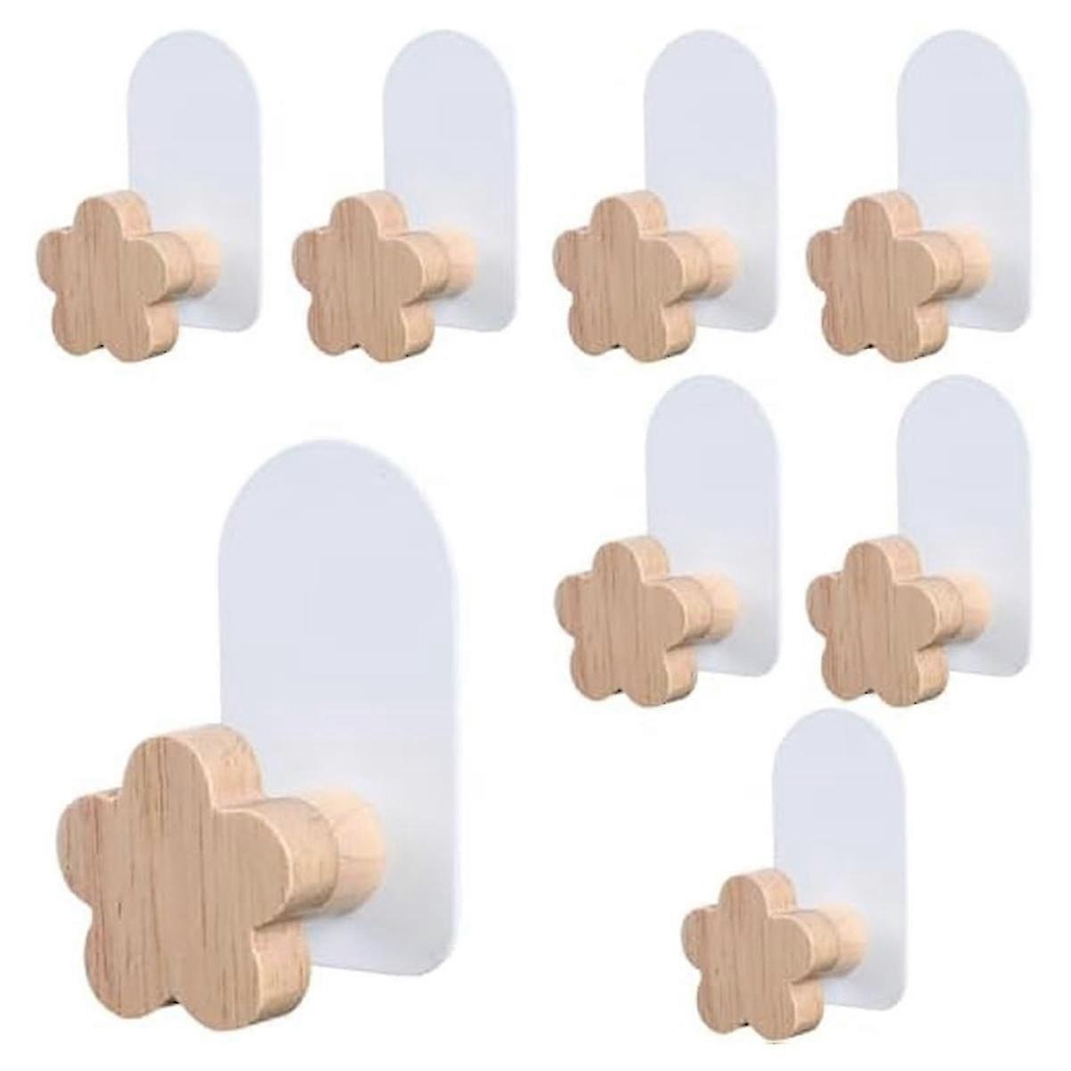 8PCS Shaped Hooks,Kids Room Decorative Hooks, Wood Coat Hooks,A