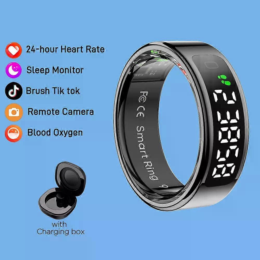 con 2025 New R11 Smart Ring with Display Screen and Touch QRing Wireless Charging Health Manager 5 ATM Waterproof For Men Women