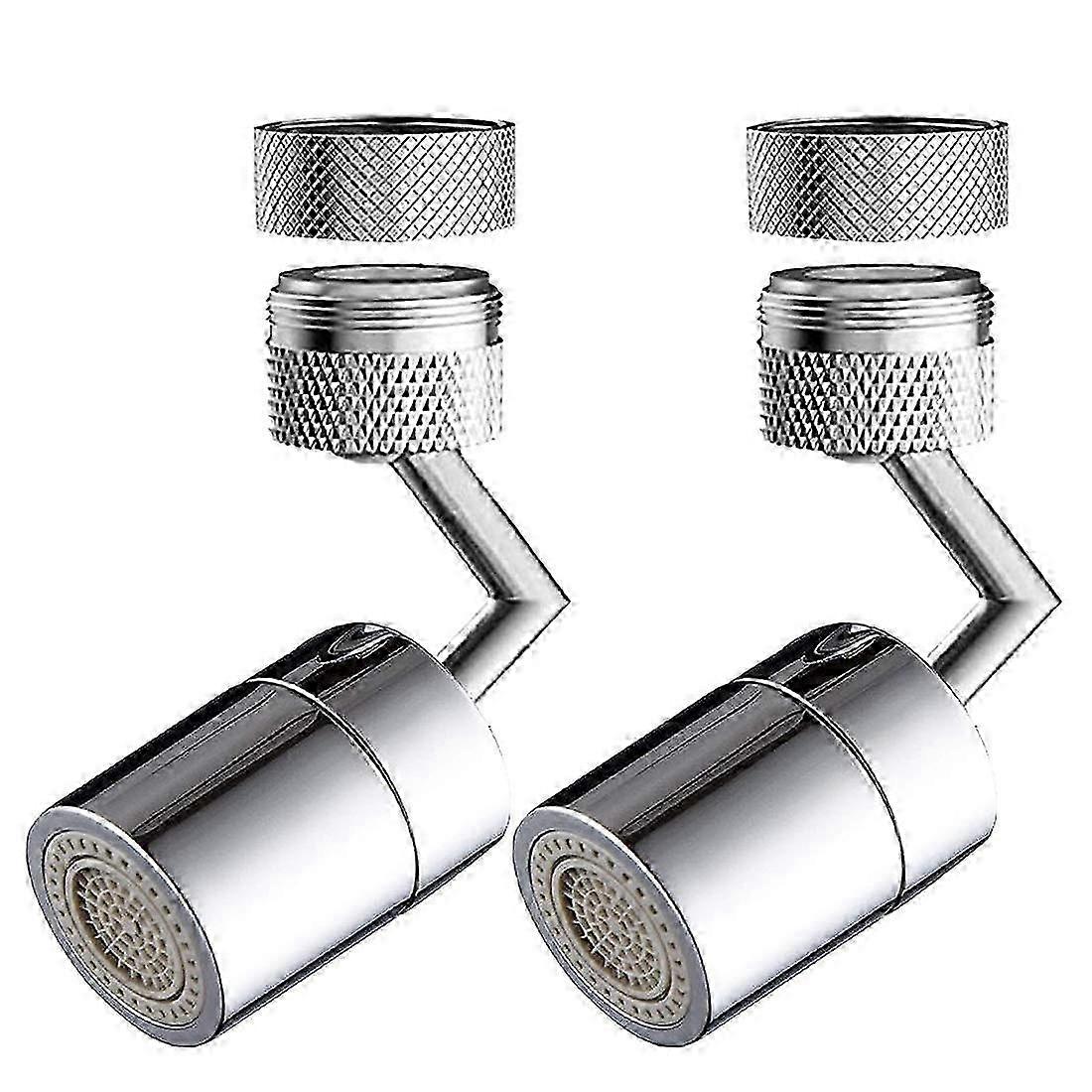 2PCS Universal 720-Degree Large Angle Swivel Splash-Proof Faucet Aerator with 4-Layer Net Filter, Dual Water Outlet Modes for Efficient Wate