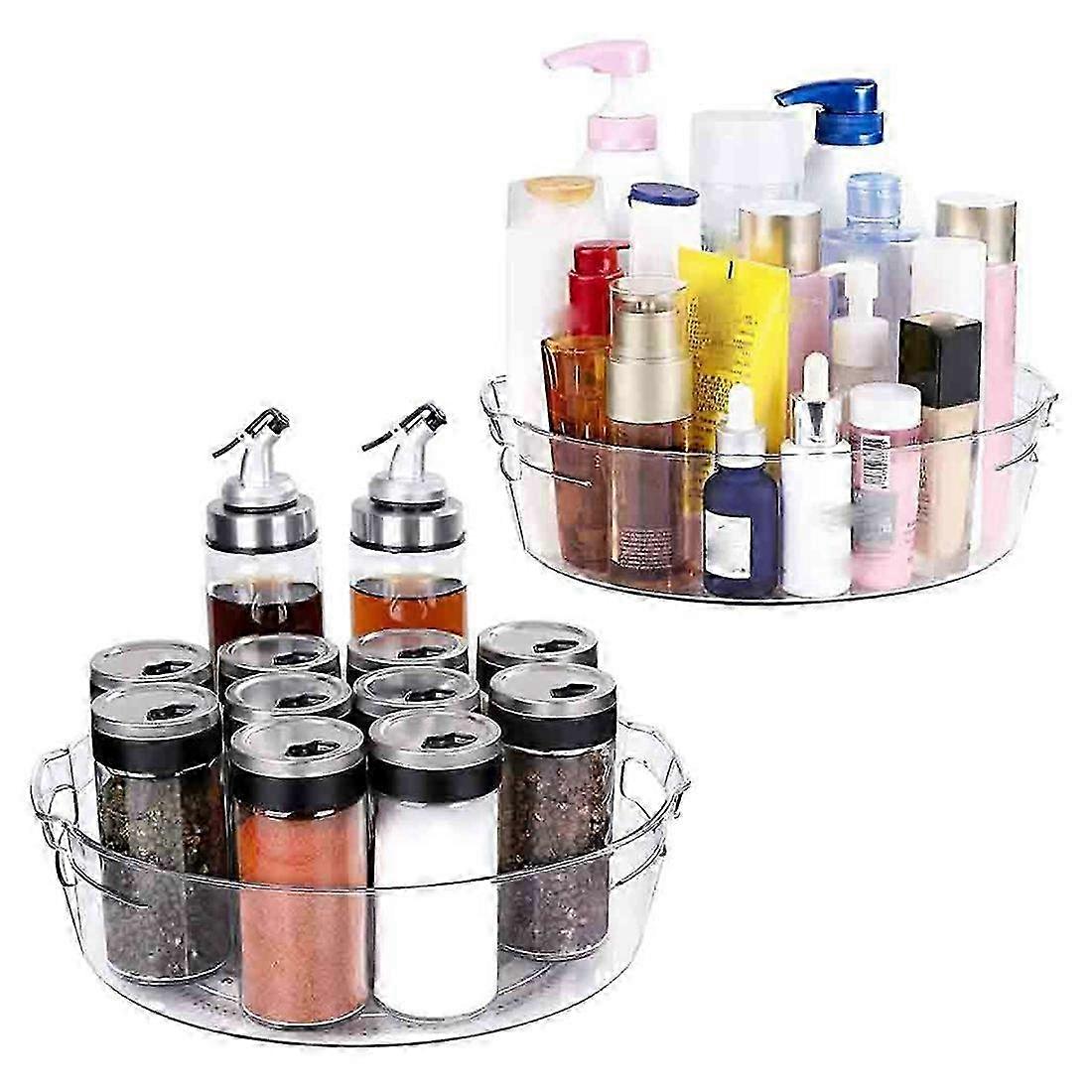 Lazy Organizer, 11 Inch Turntable Lazy 2 Pack for Cabinet,Non-Skid 360 Degree Kitchen Rotating Pant