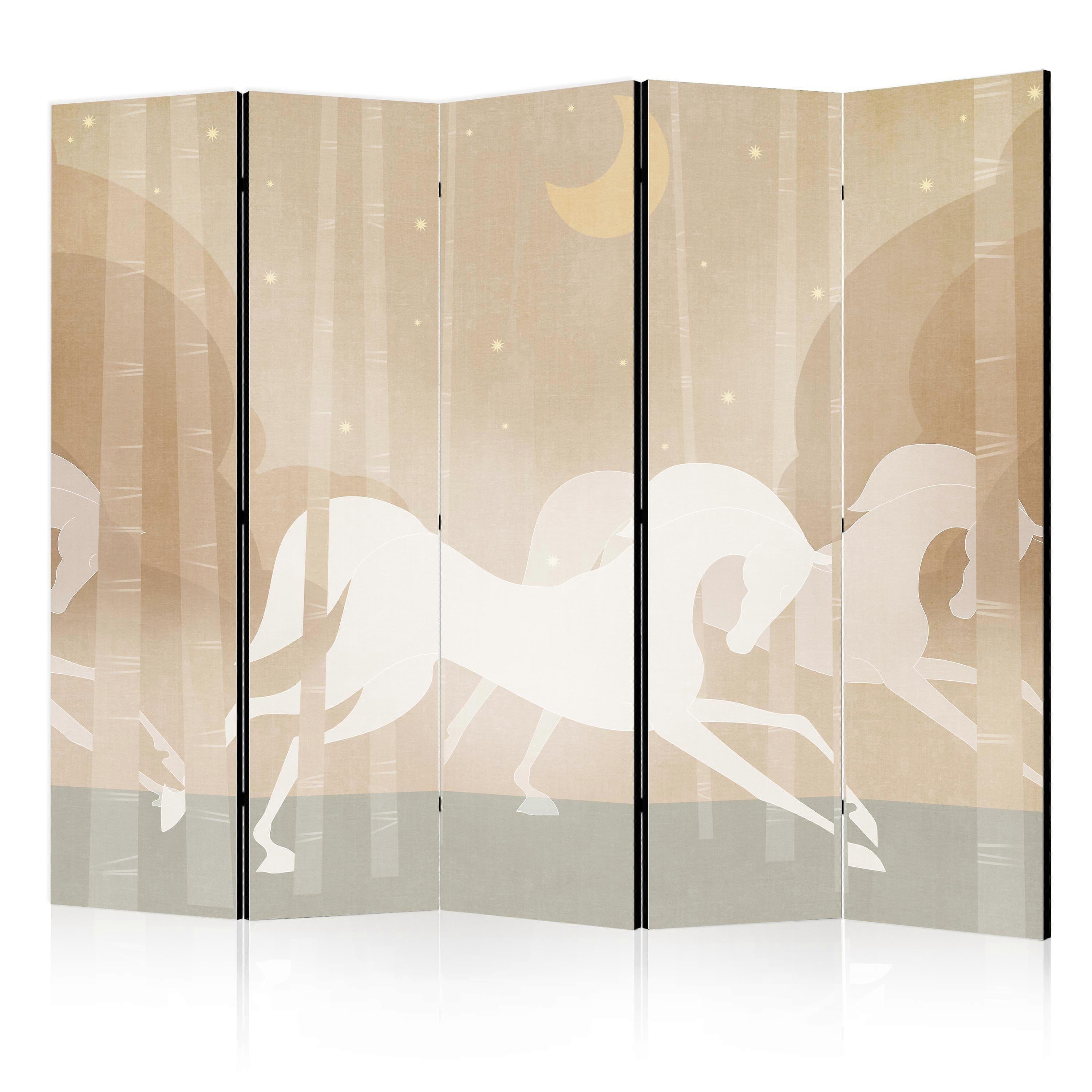 Screen - Moonlit Horses - Horses galloping between trees at night