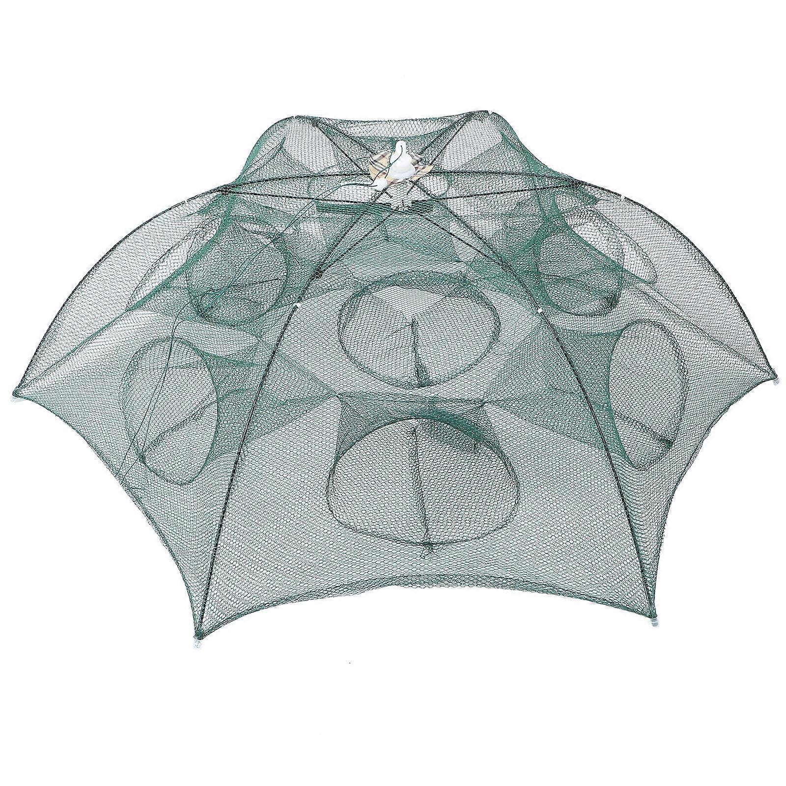 Foldable Fishing Net with Twelve Entrances for Crab Shrimp Crawfish and Minnow Catching 1 Set Umbrella Design