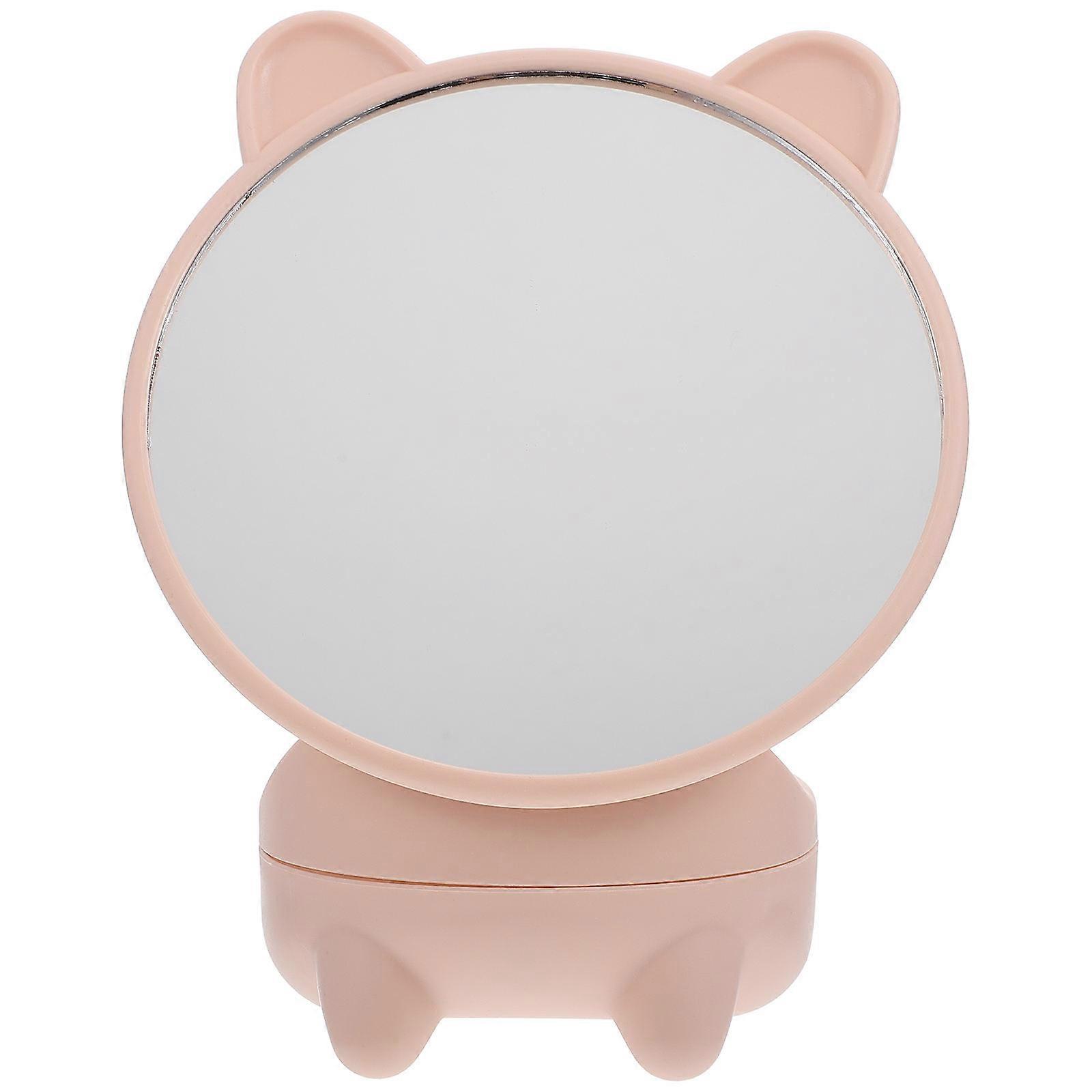 Makeup Mirror Creative Desktop Cosmetic Use Pink 17x10cm True Reflection for Home Dorm 1Set