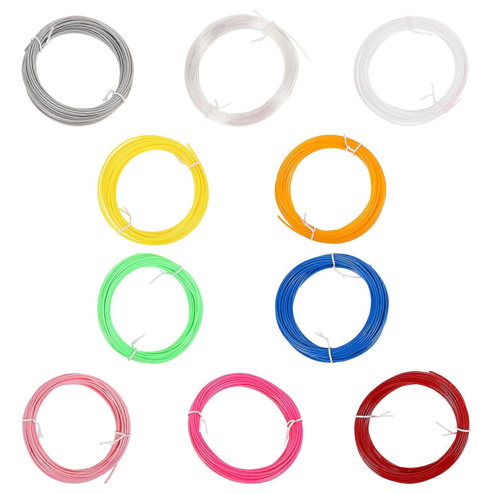 PLA 3D Printing Pen Wires with High Temperature Resistance Assorted Color 10pcs 1.75mm