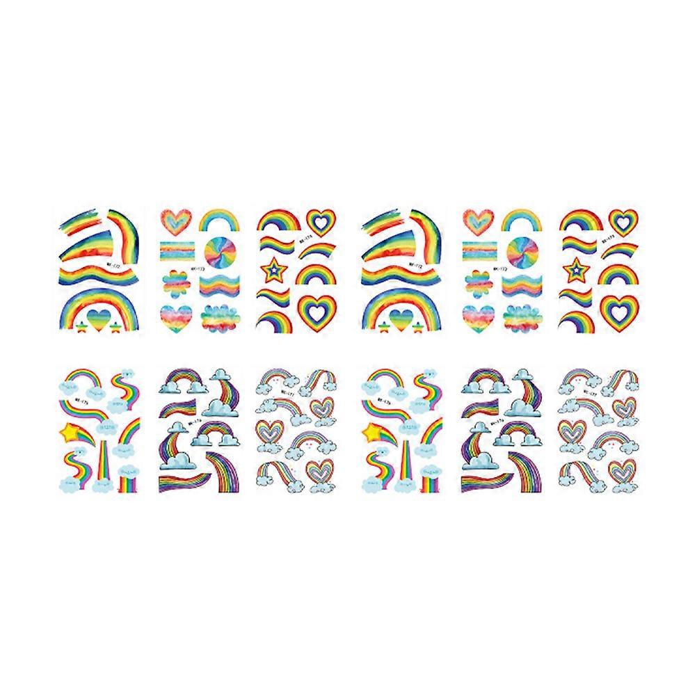 Colorful Rainbow Stickers For Face Body Hand Assorted Color Approx 11x7x05cm Artistic Sheets