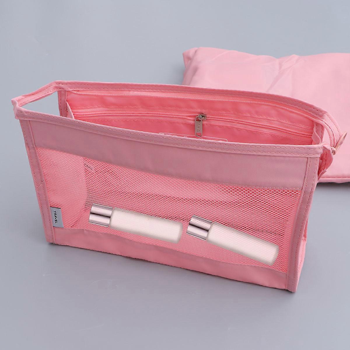 مجموعة تعبئة الملابس متعددة السفر مجموعة حقيبة تخزين السفر الوردي بسحاب ل 8 قطع