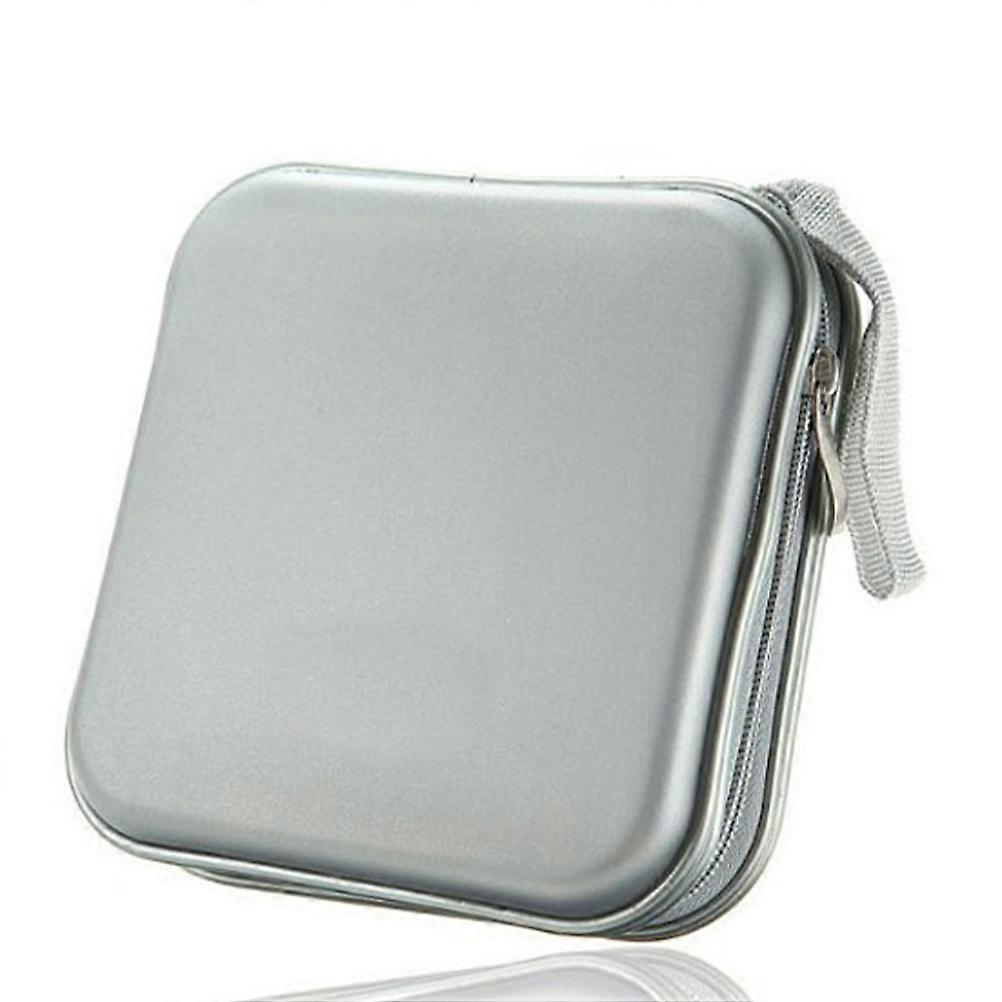 Disc Organizer E40 Portable Plastic 40 Disc Cd Dvd Vcd Wallet Case Practical Dustproof Silver 16.00X16.00X4.50CM 1Set