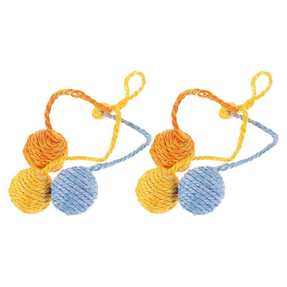 Scratching Balls For Cat Sisal Cat Balls Hunting Instinct Stimulation For Pet Owners 2Pcs