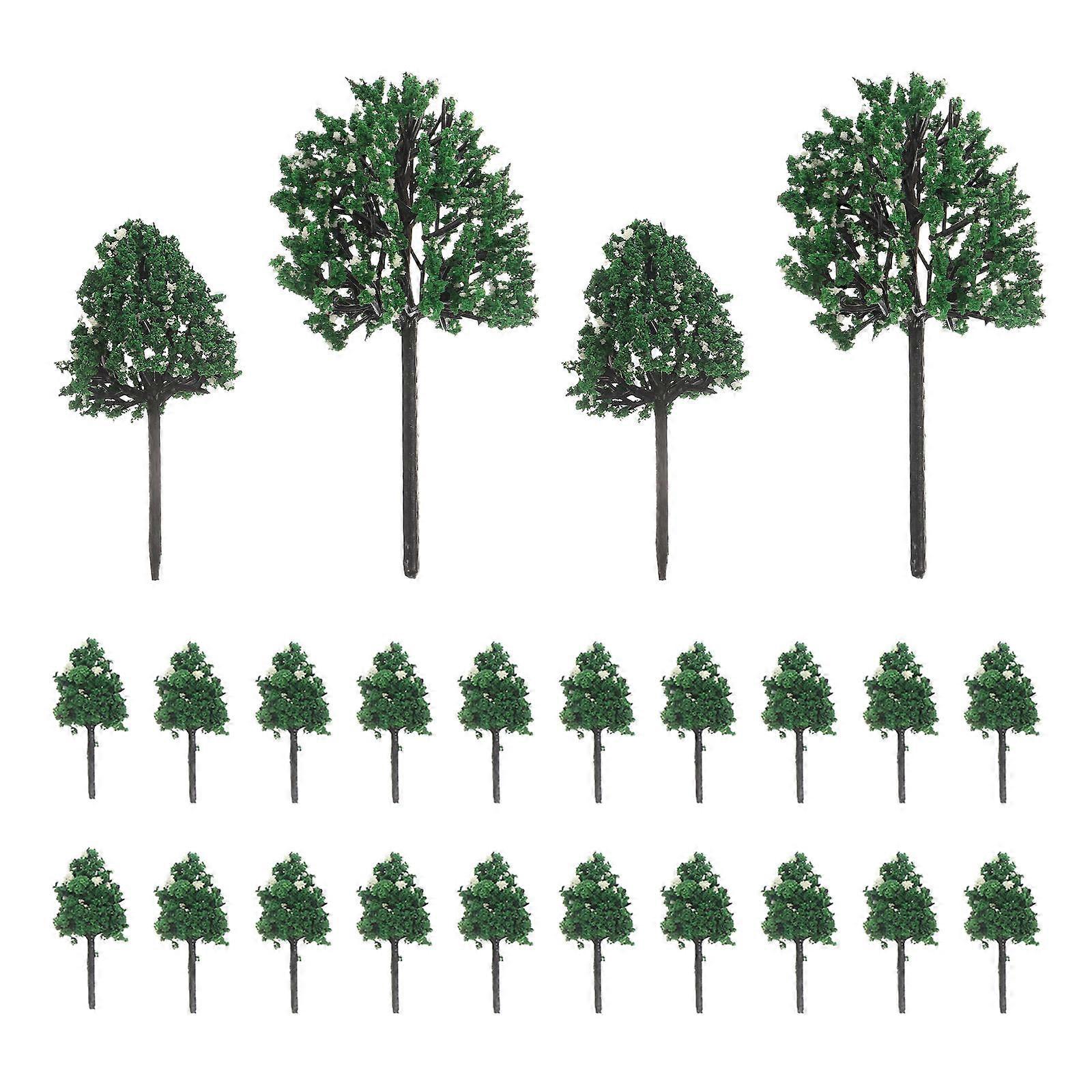 24PCS Miniature Tree Models for DIY Table Scenery – Lifelike Artificial Trees for Model Train Landscapes, Easy to Use and Store for Crafting