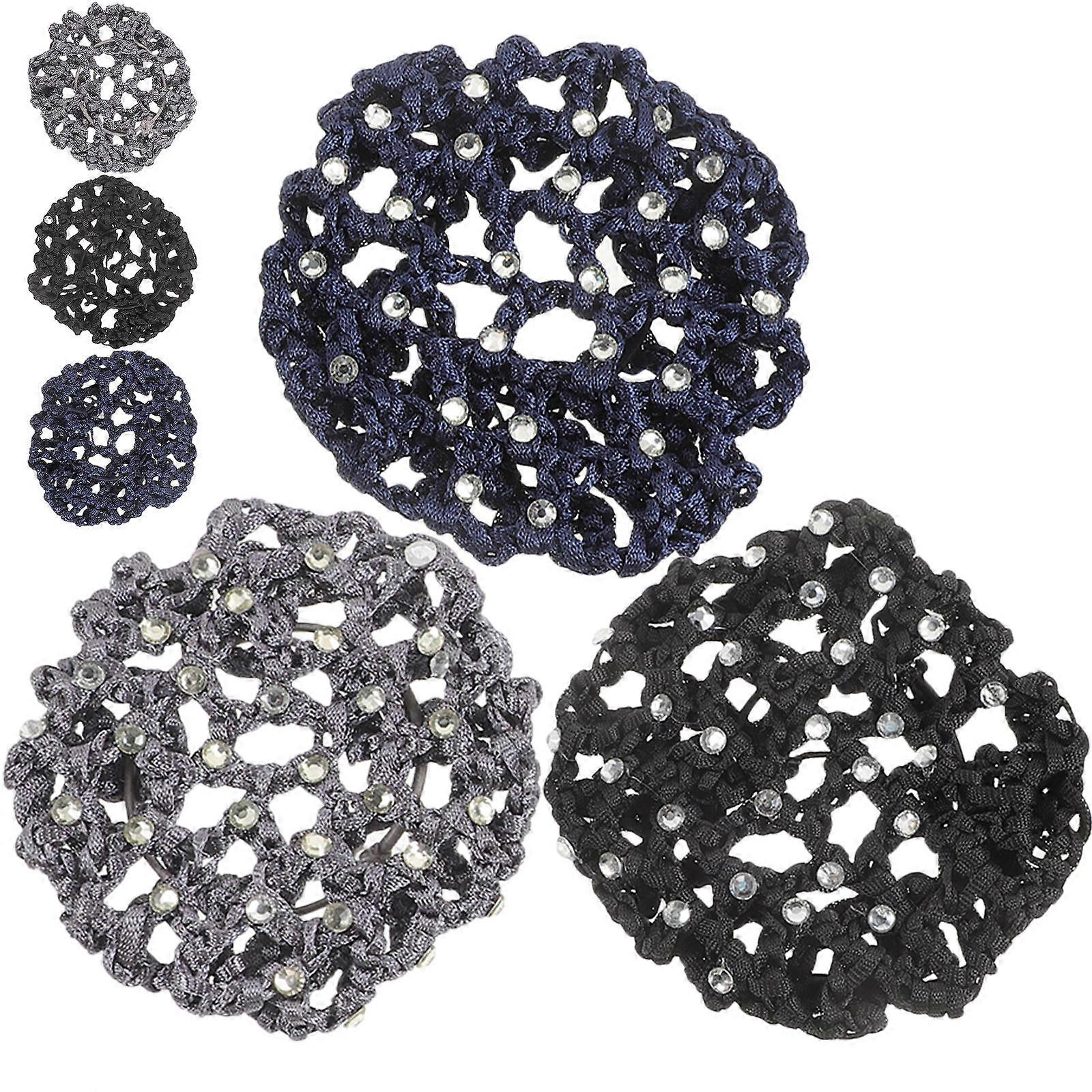 Here's a refined and professional product description based on your input:
**6PCS Rhinestone Hair Nets for Women – Elegant Bun Covers with Strong