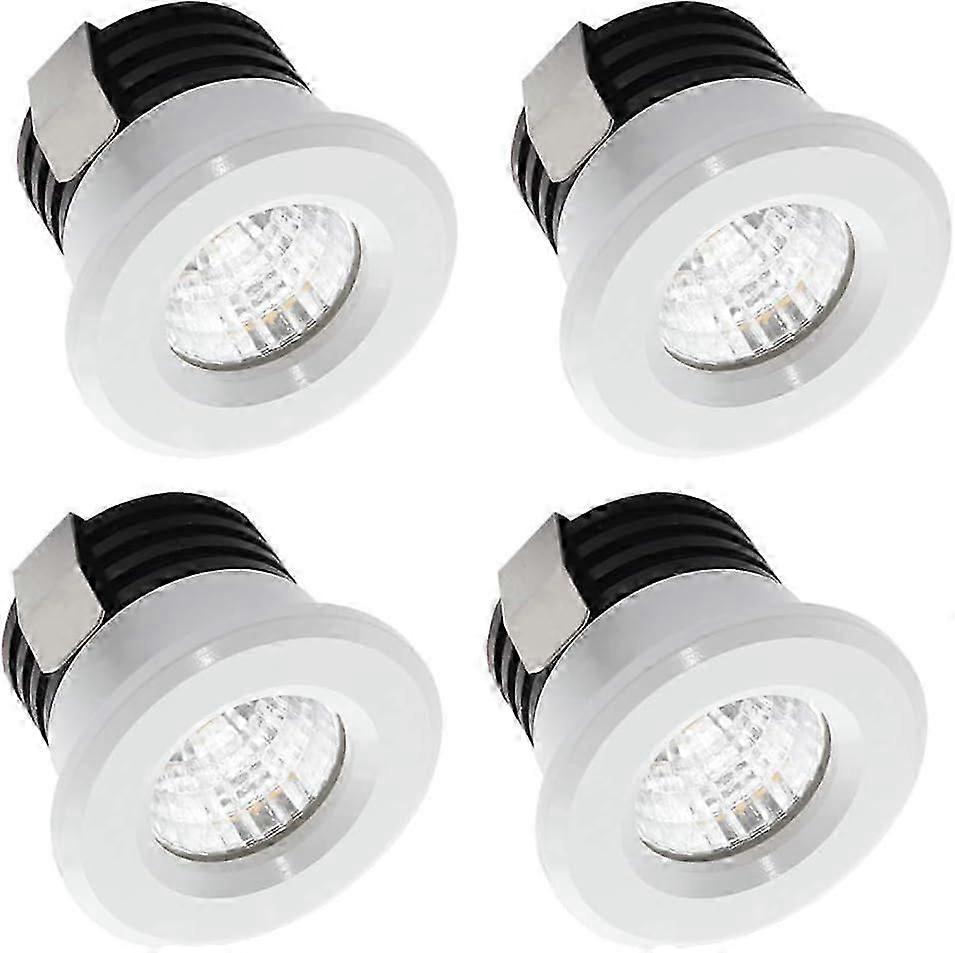 Set of 4 Warm White LED Spotlights for Display Cases and Interior Lighting
