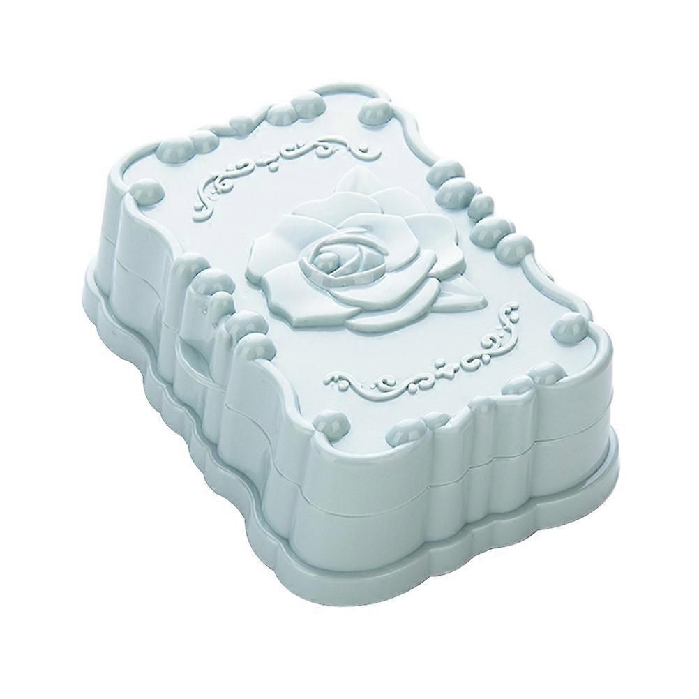 Blue Rose Soap Box for Soap Storage with Lid Bathroom Holder