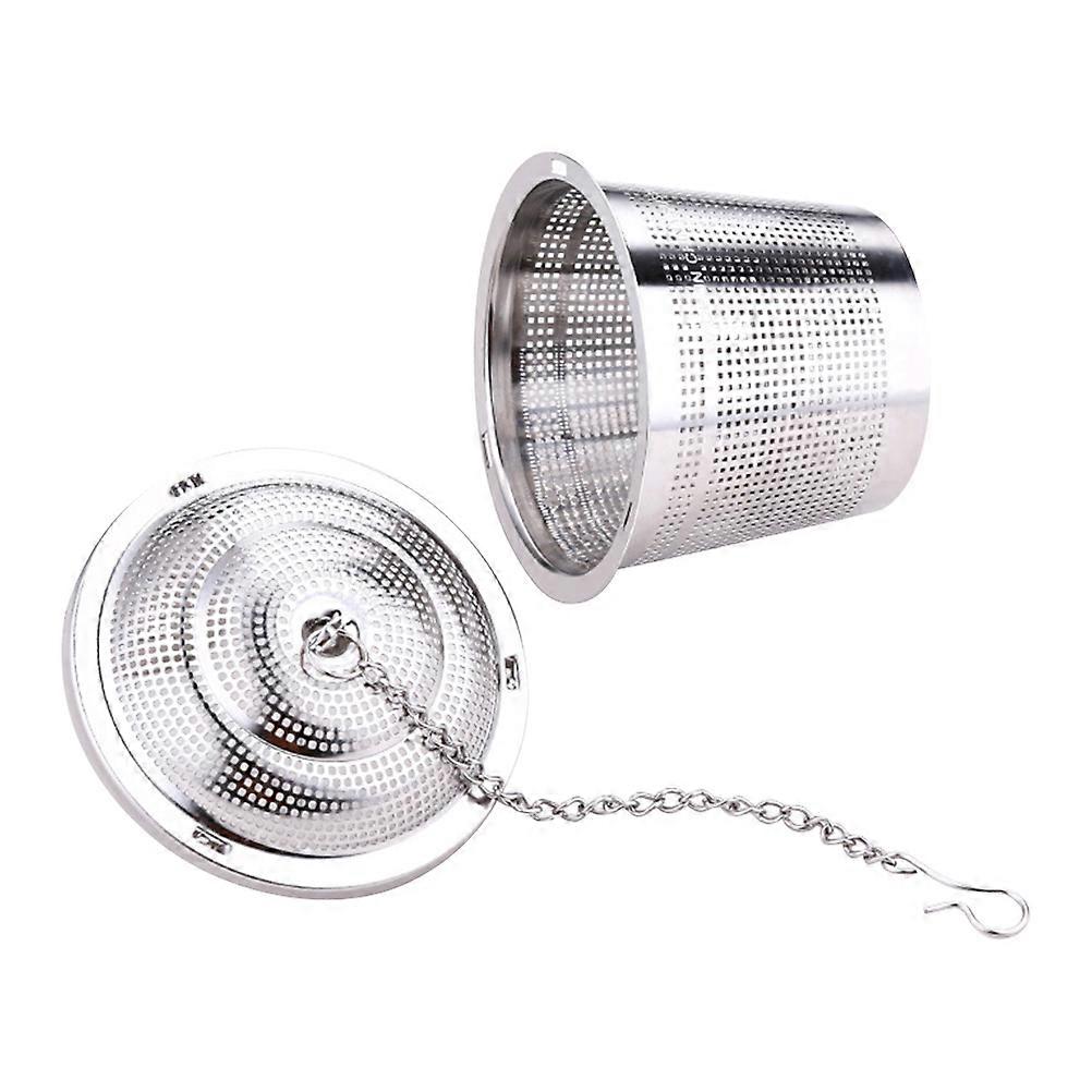 Stainless Steel Flat Bottom Tea Strainer Infuser for Loose Leaf Herbal Tea and Spice Brewing with Extra Long Chain for Easy Removal and Versatile Use