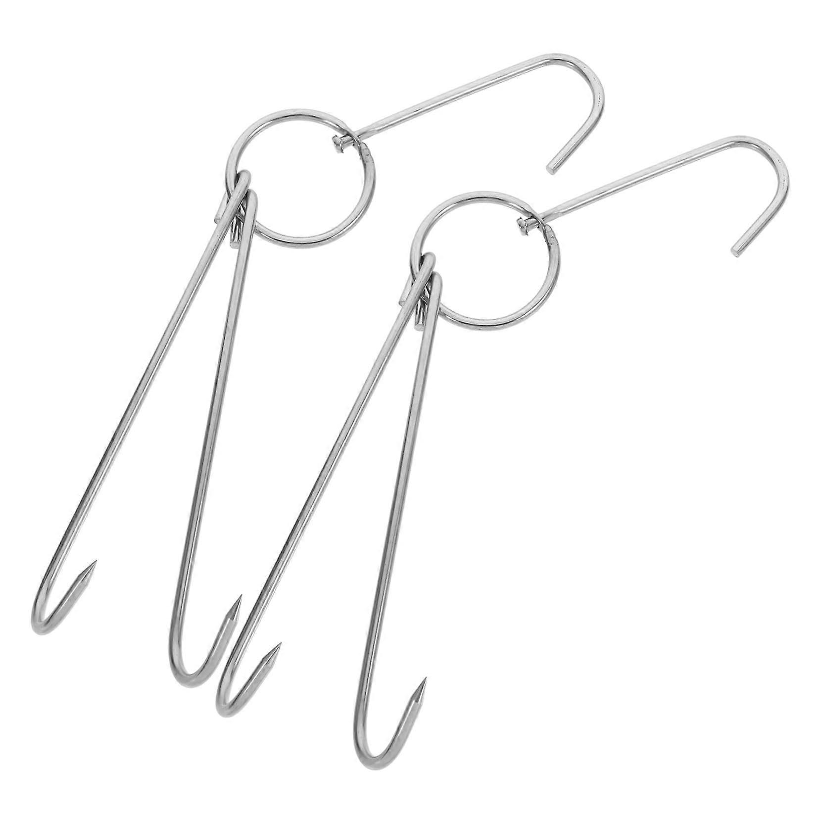 grill meat hooks rust steel silver