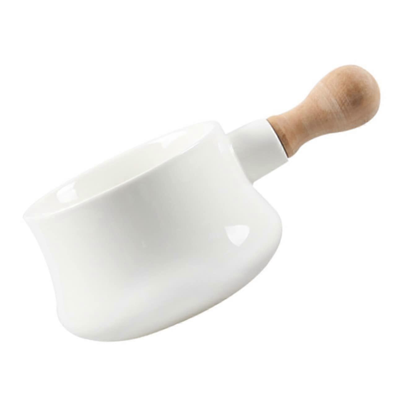 Delicate Bone China Soup Bowl With Wooden Handle For Pasta Rice And Soup Stylish Home Tableware And Easy To Clean