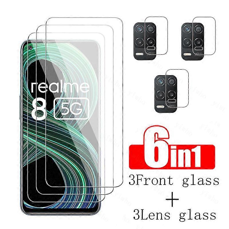 Realme 8 5G強化保護ガラススクリーンプロテクターフルカバレッジ安全フィルム用HDガラス