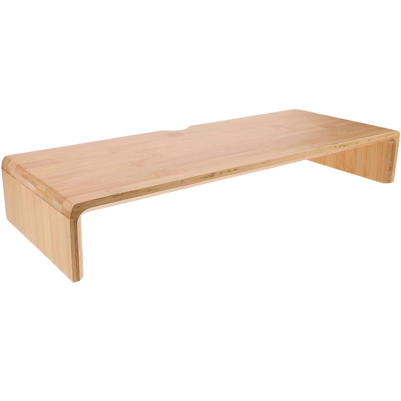 Computer Riser Bamboo Monitor Stand Riser For Workstation Setup Home Office 1Set