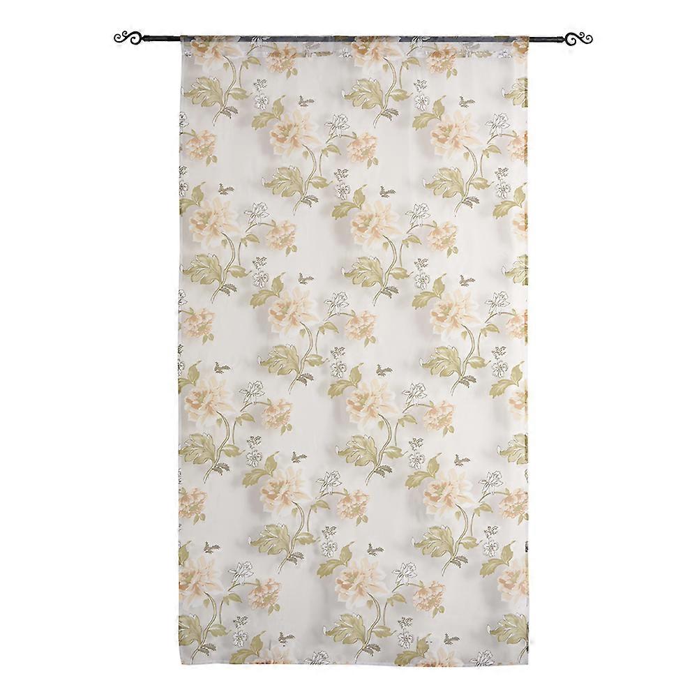 Window Coverings Peony Printed Tulle Sheer Screen Elegant Style 2x1m Light Filtering 1Pack