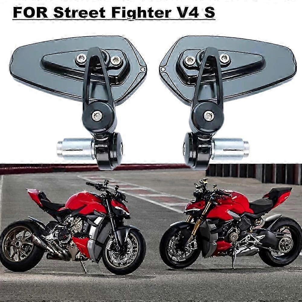 Motorcycle Handlebar Rearview Mirror, Accessory Compatible with Certain Brand Models, CNC Machined, Aluminum Alloy