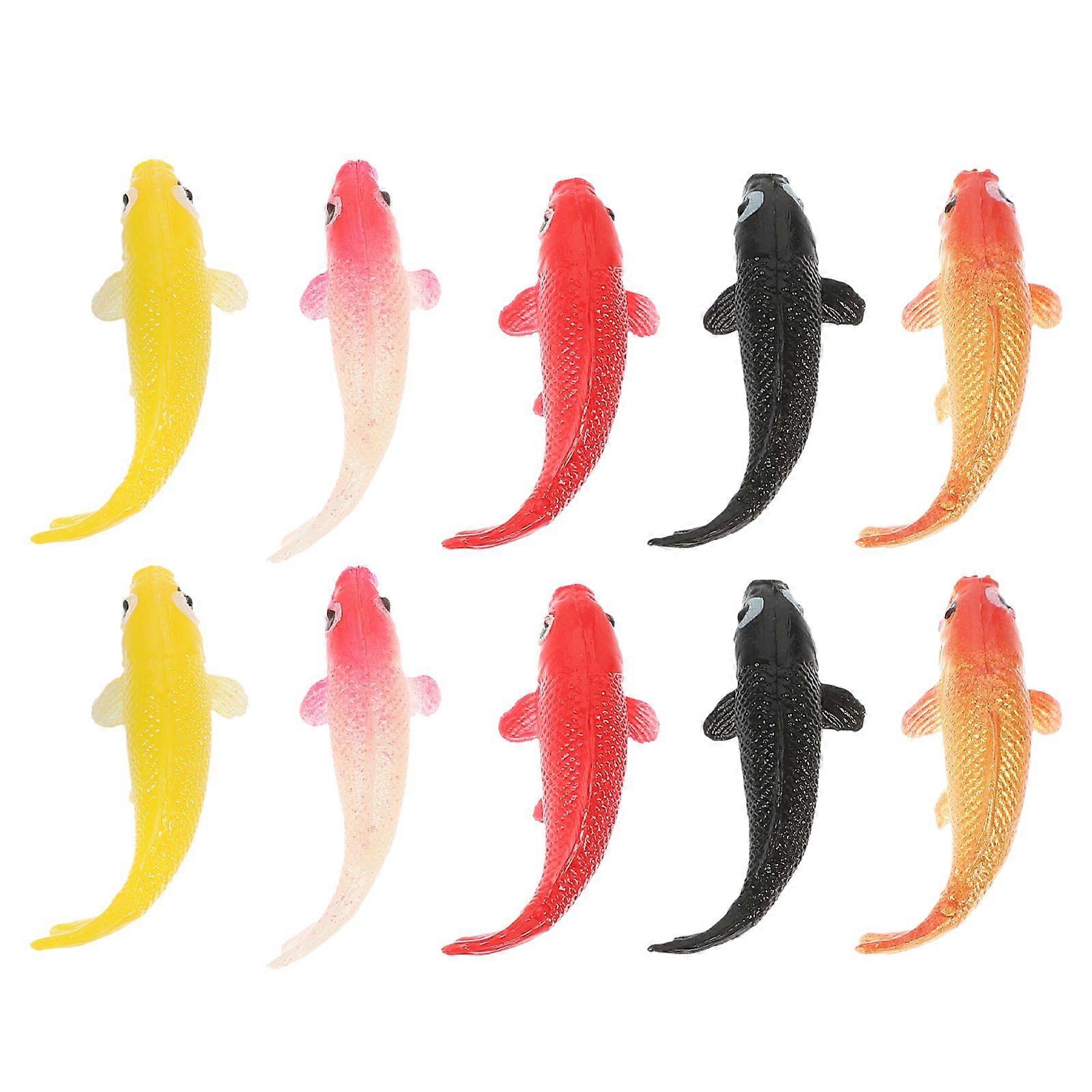 10pcs Artificial Fancy Carp Simulated Fish Underwater Decorative Fancy Carps