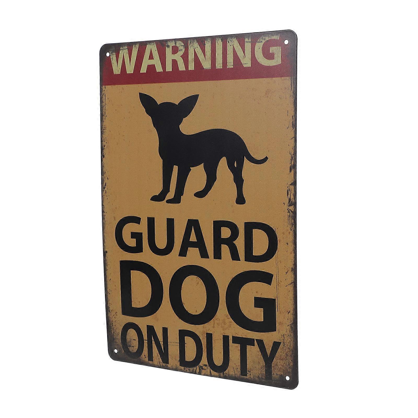 Beware Of Dog Sign Metal Tinplate Waterproof Sturdy Easy Mounting For Fence Yard Window 1Set