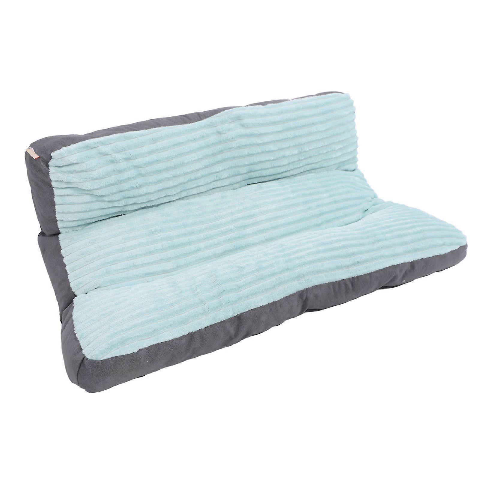 Soft Thickened Blue Dog Bed Pad Non-Slip Washable Crate Mat