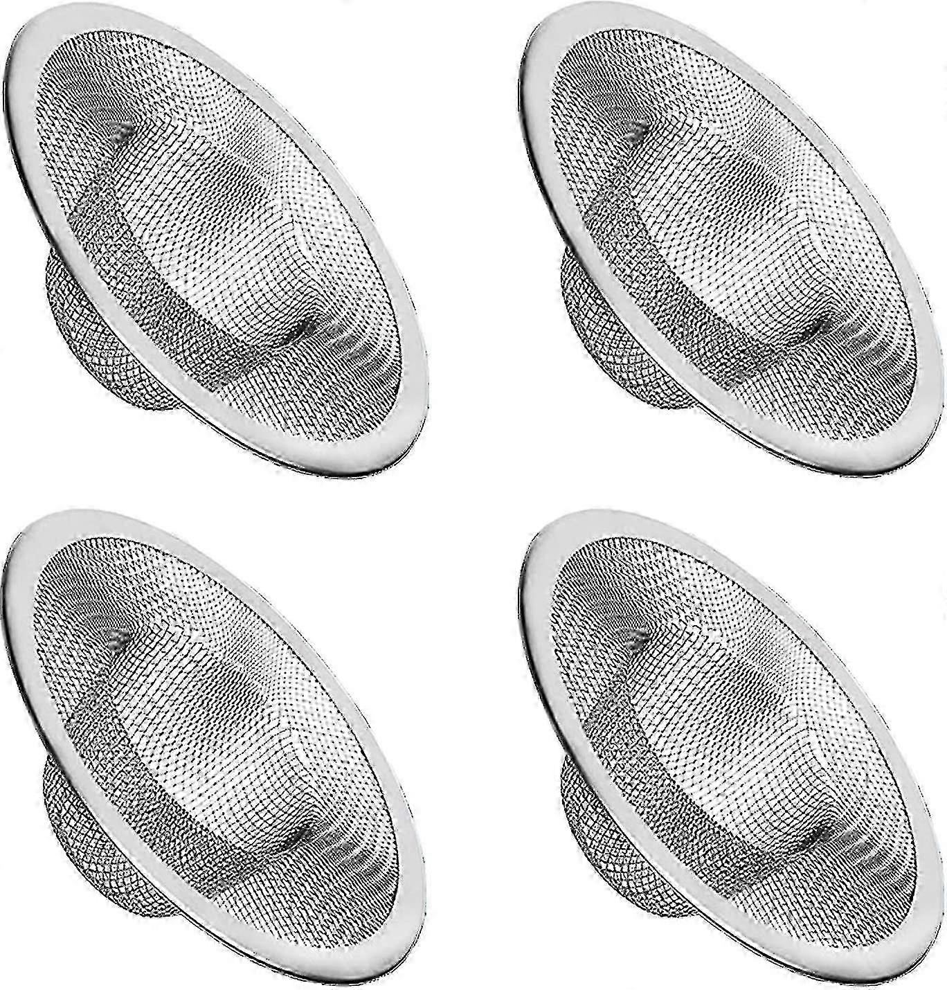 4 stk kraftig rustfrit stål vaskesi, 2,75 "top / 1 "mesh kurv filter, metal afløbsfælde - CHUNCC