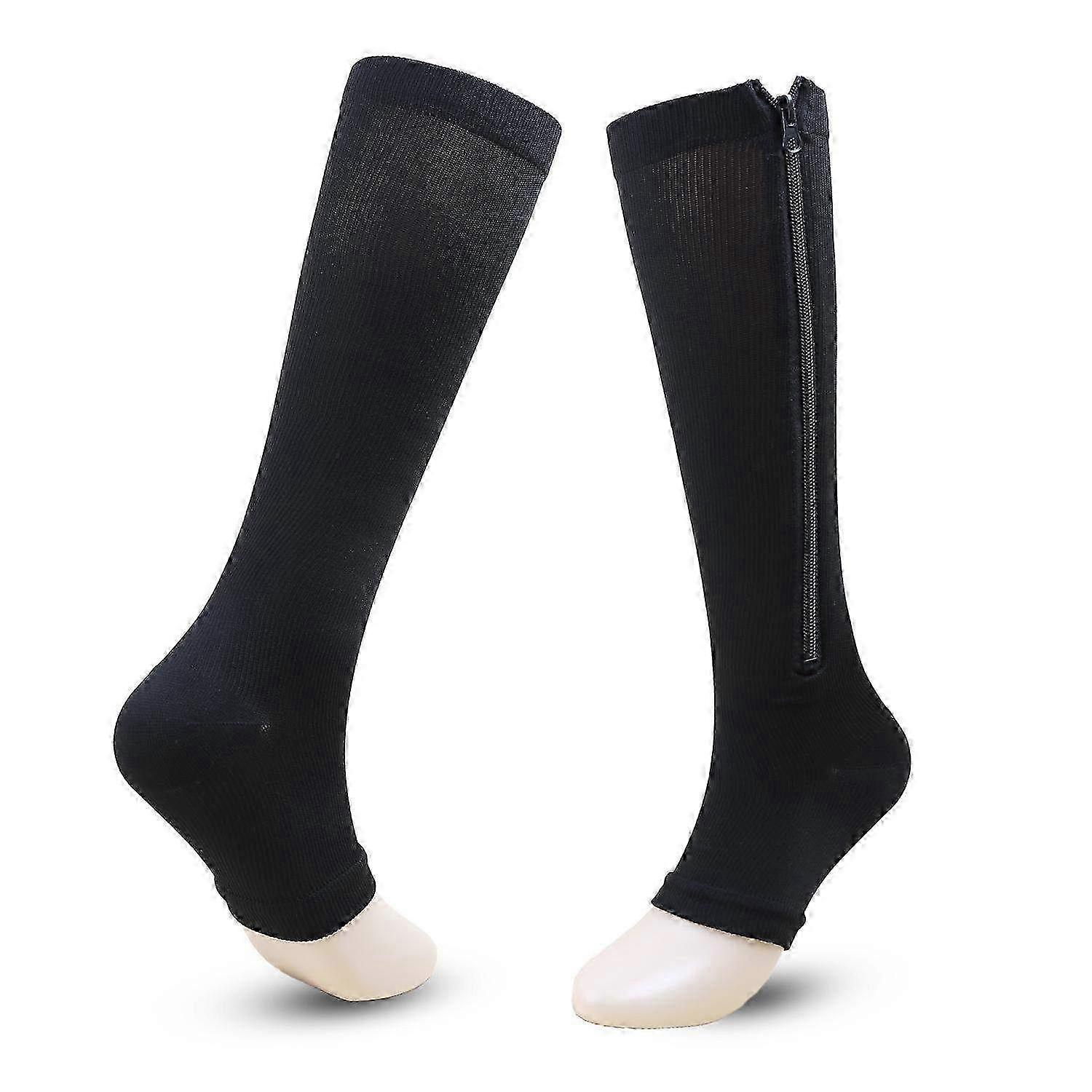 Open Toe Zipper Compression Socks & Stockings for Enhanced Circulation and Comfort