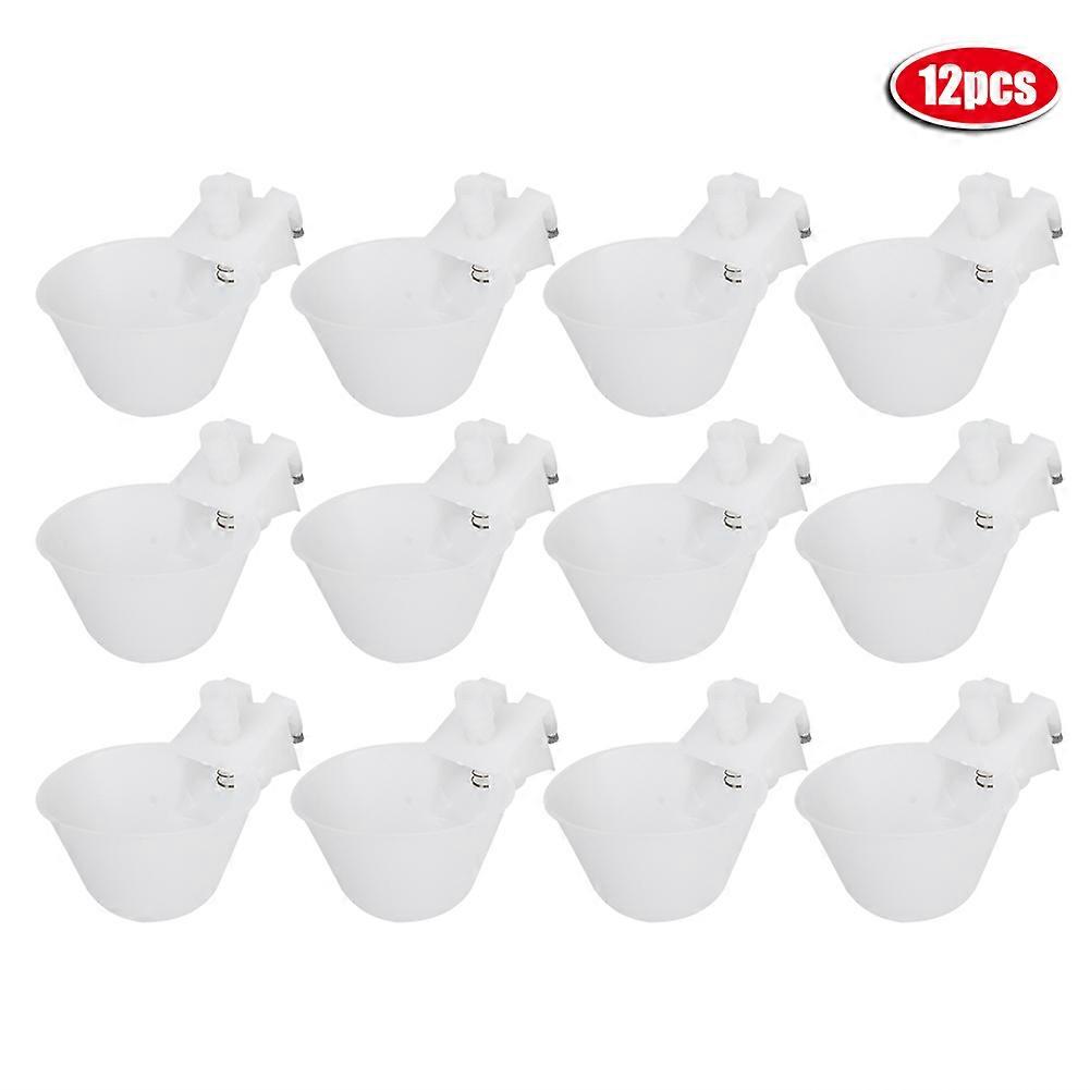 12 pcs Bird Automatic Drinking Hanging Cups for Quail Pigeon Cage Birds Feeding Equipments