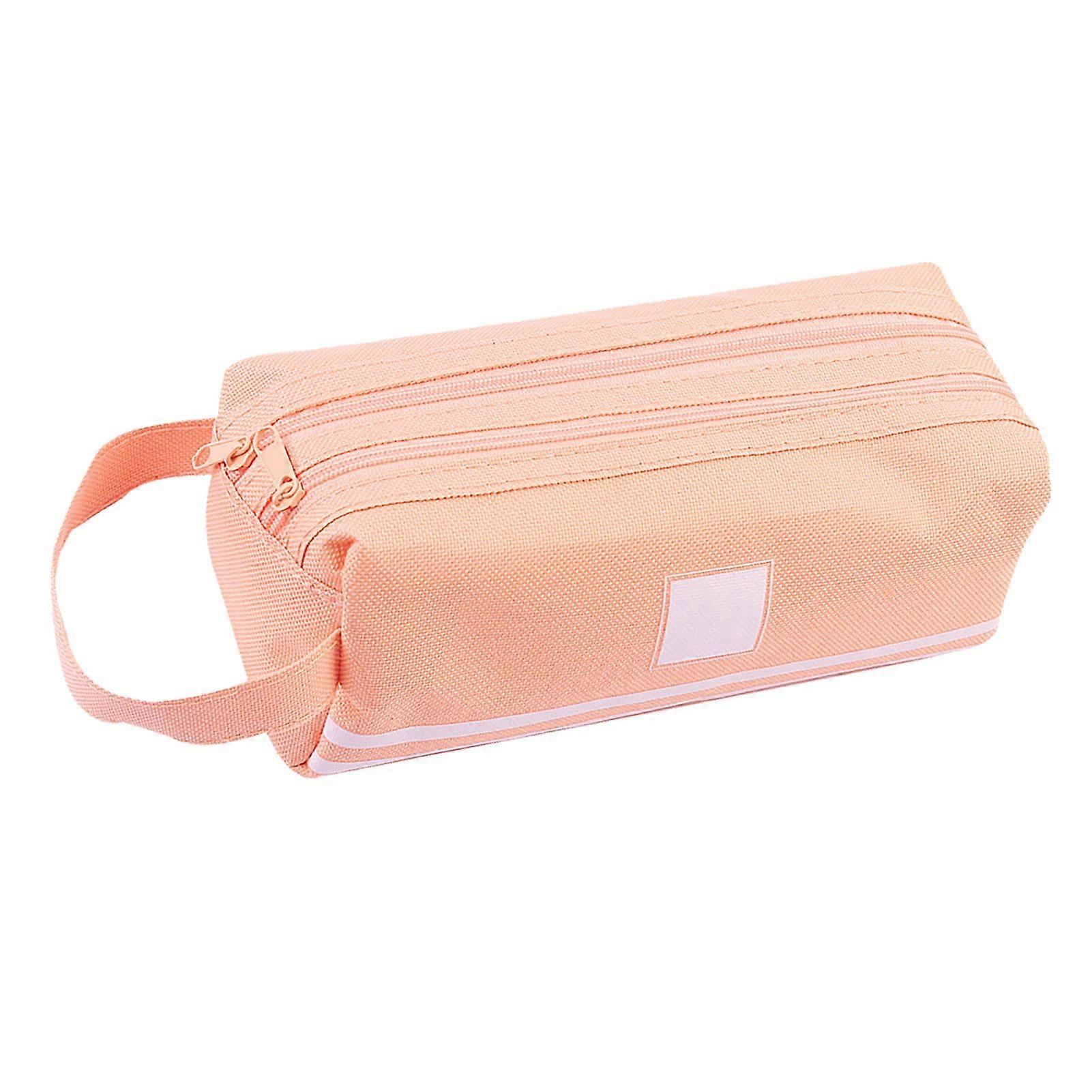 2025 Latest Model  Large Pencil Case Pink Double Tier Handle Design Large