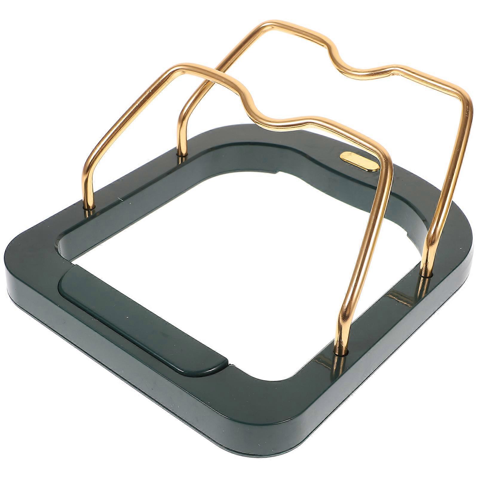 Universal Pot Lid Organizer Rectangular Home Use Green 24.5X21CM Wall Mounted Space Saving 1Set