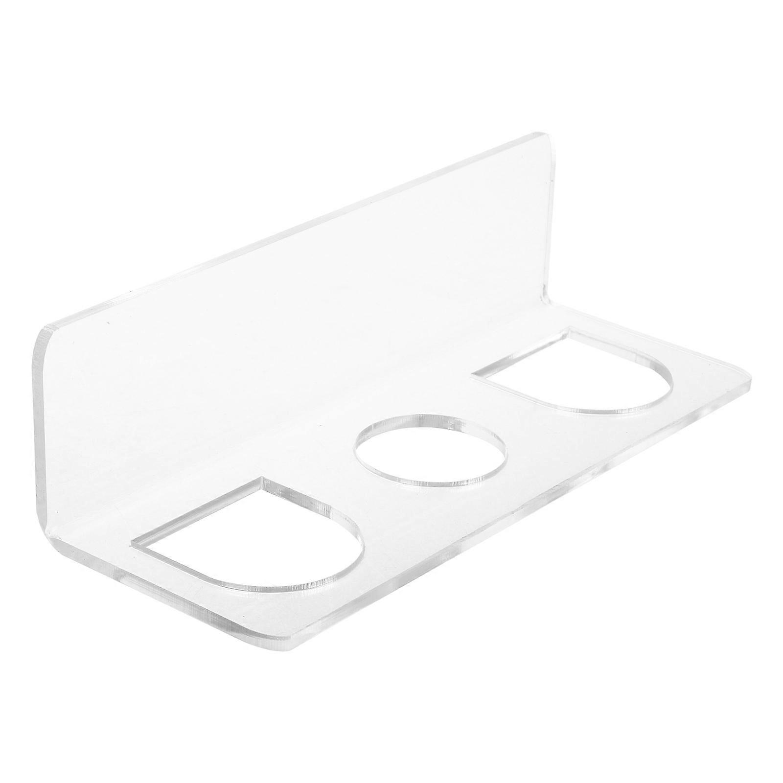 Wall Mounted Acrylic Hair Tool Holder Organizer with Shelf – Bathroom Storage for Combs and Essentials, No Drill Installation, High Transparency