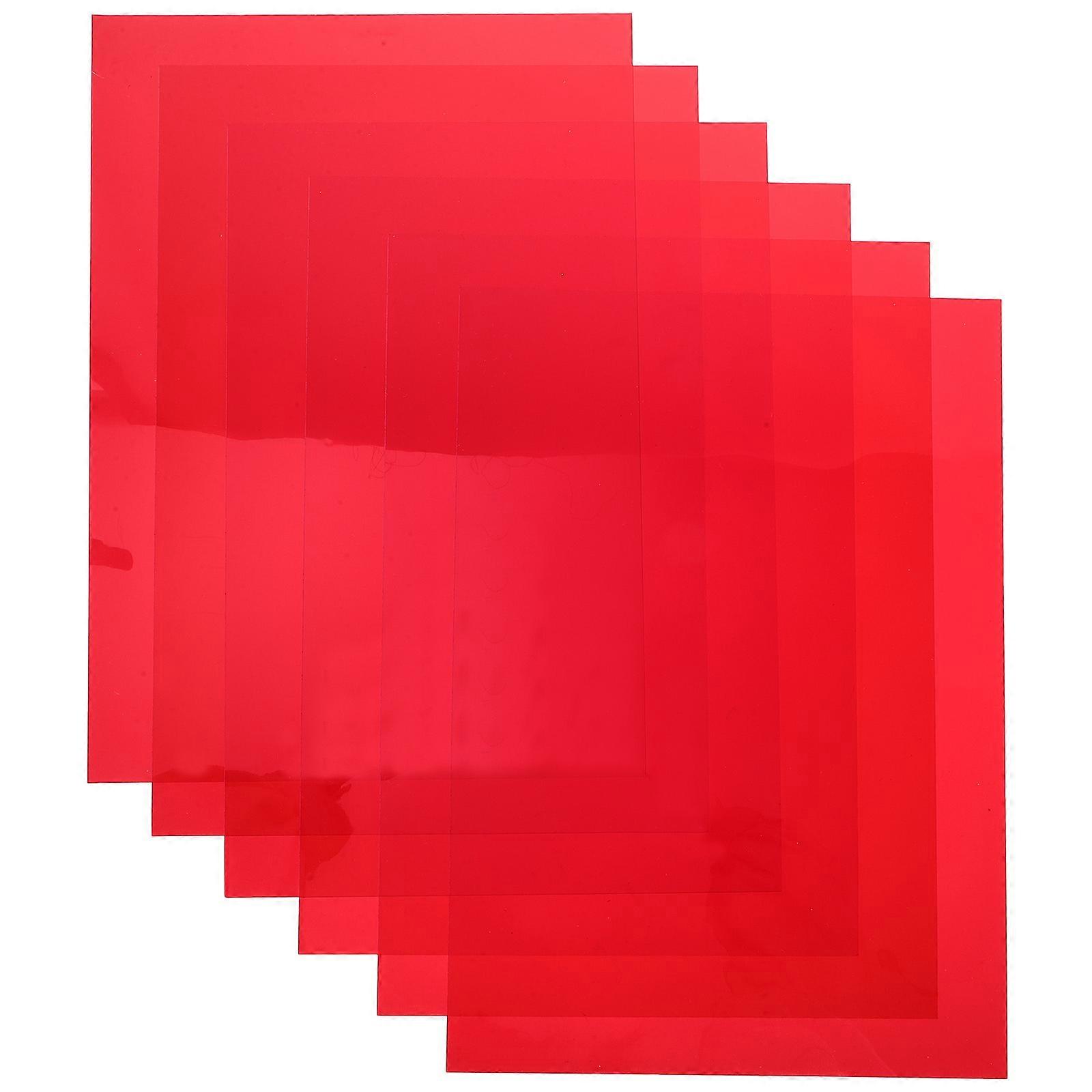 Color Film For Light Filtering Different Wavelengths Plastic Table Arrangement Red 6Pcs
